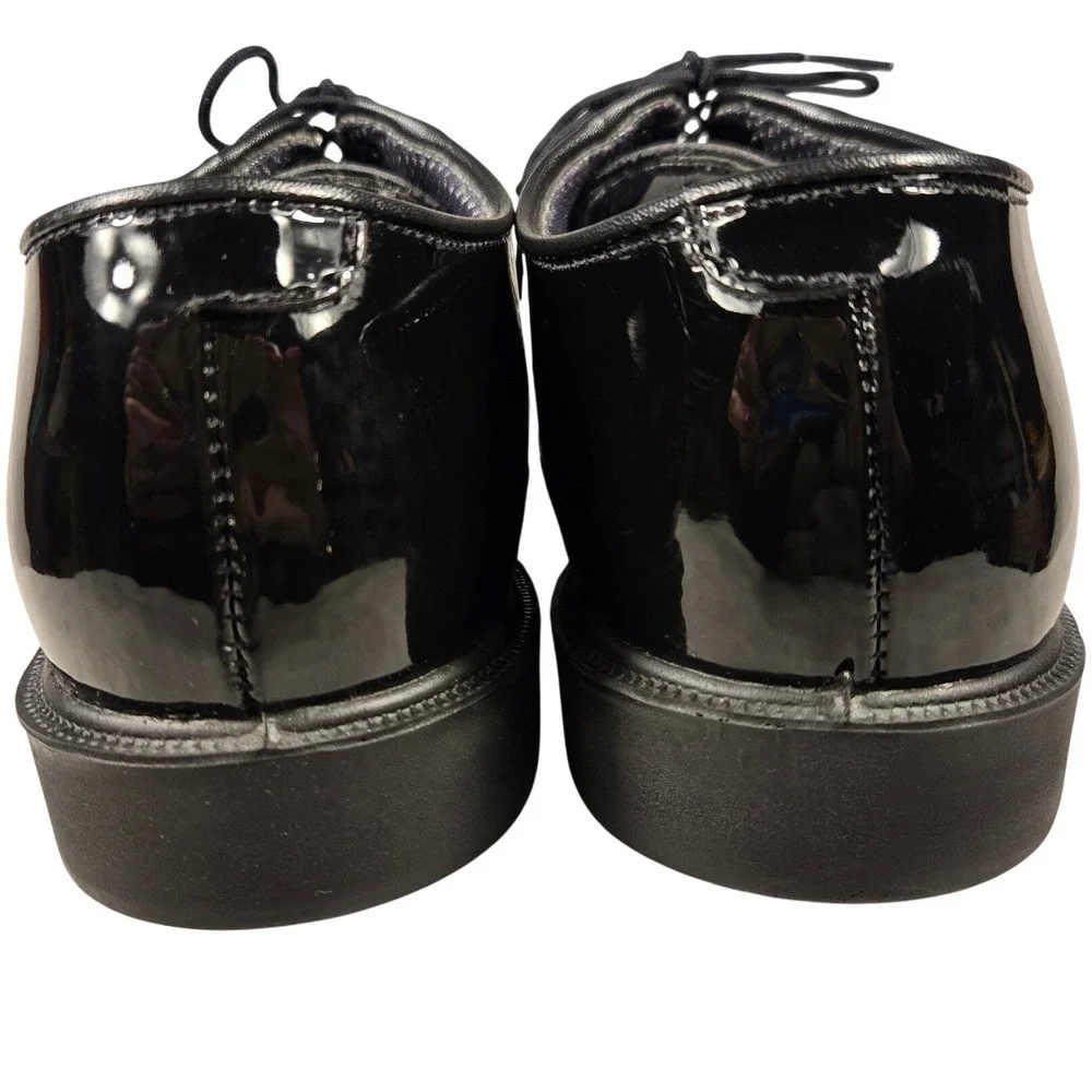 Bates Lites Mens Black Glossy Patent Leather Oxford Dress Shoes Uniform E00078